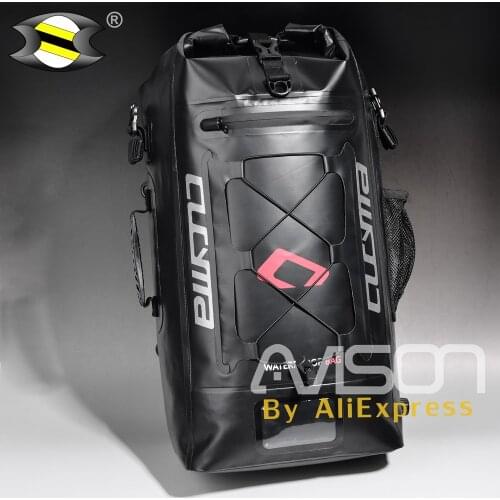 Full Waterproof Hiking Backpack Tail Saddle Bags Motorcycle Rear Package Helmet Bag Hang Motorbike