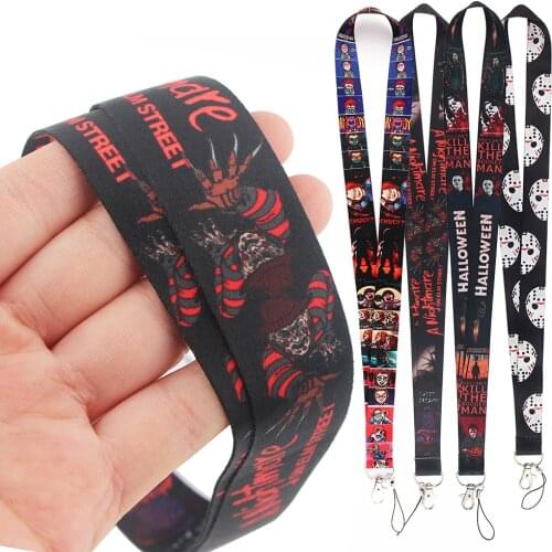 DZ1290 Halloween Horror Movie Lanyards for Key Neck Strap For Card Badge Gym Key Chain Lanyard Key Holder DIY Hang Rope