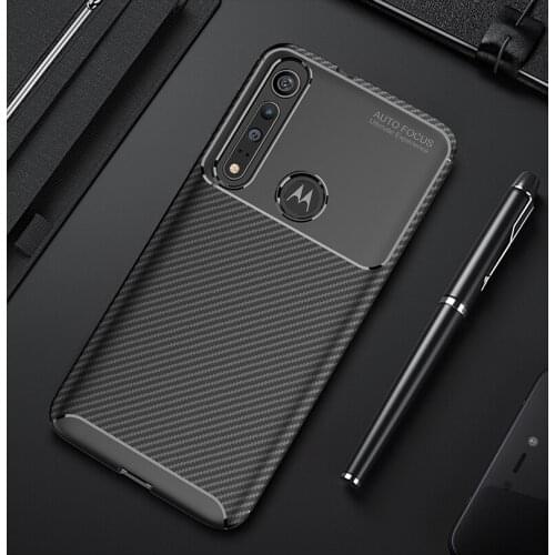 For Moto One Macro Luxury Case For Motorola Moto G8 Play Soft Silicone Carbon Fiber Protection Cover Shockproof Case