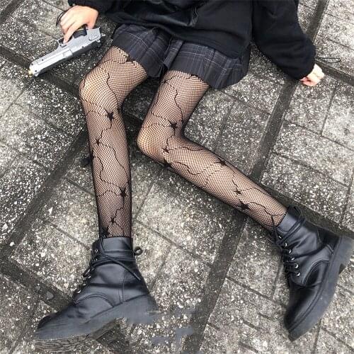 Sexy Fishnet Stockings Female Stars Hollow Fishnet Pantyhose Ultra-thin Black Stockings Pantyhose Women