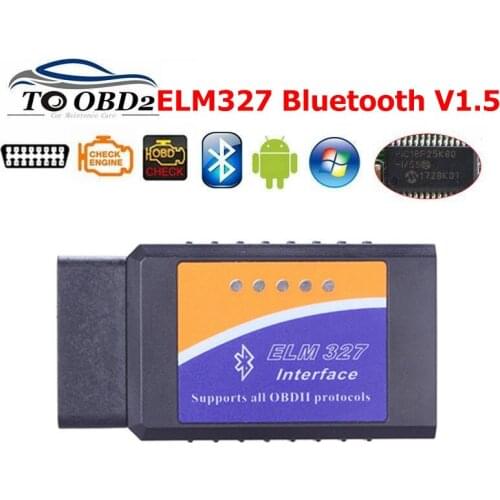 ELM327 Bluetooth HW V1.5 With PIC18F25K80 Chip OBD2 CAN-BUS Scanner Tool works only gasoline cars support Multi-Languages