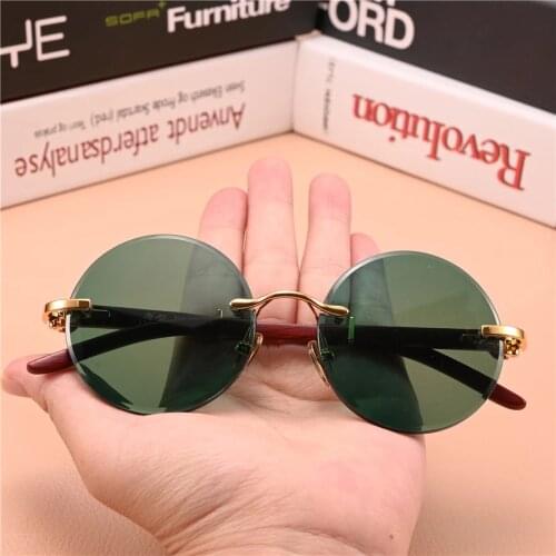 Vazrobe Stone Sunglasses Male Green Crystal Sun Glasses for Men Women Round Fashion Anti Scratch