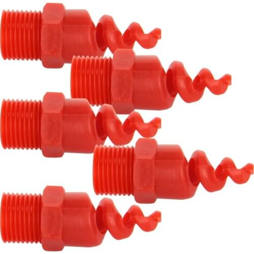 MroMax 5/8/10pcs 1/4BSPF/3/8BSPF/1/2BSPF/3/4BSPF Spiral Nozzle PP Male Thread Connection OD 22mm Length 67mm Hardware Sprinkler