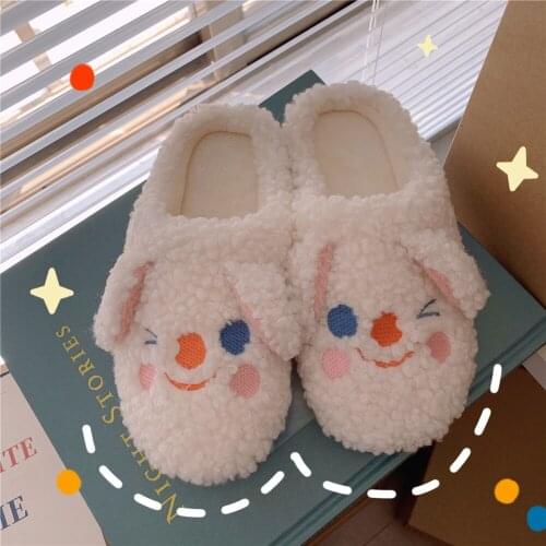Cotton slippers womens indoor warm keeping and cute cartoon household cotton slippers womens shoes