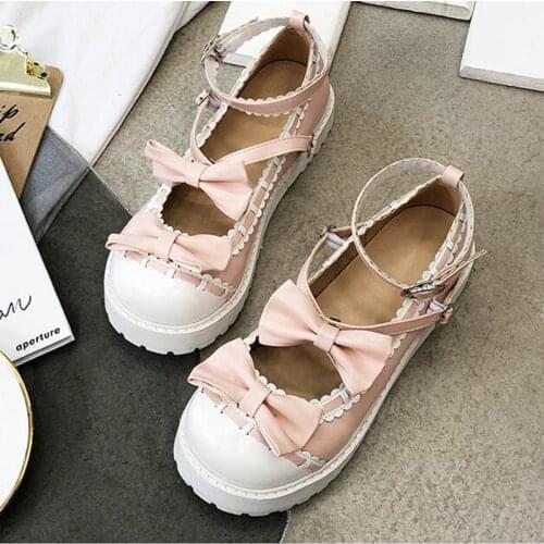 Cosplay Shoes Women Summer 2019 Spring New Bowknot Princess Kawaii Girl Women Shoes JK Uniform Lolita Shoes Anime Lolita Shoes