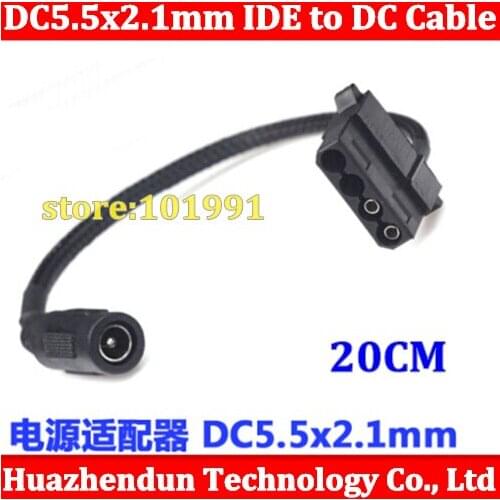 1pcs High Quality New DC 5.5x2.1mm IDE to DC Power cable adapter with Net 20CM