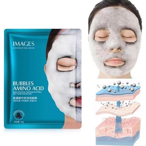 1PCS Amino Acid Bamboo Charcoal Bubble Mask Moisturizing Moisturizing Moisturizing Mask Refreshing Oil Control Moisturizing Mask