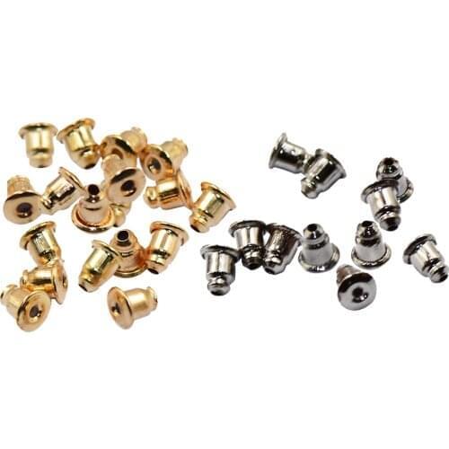 100pcs Earring Backs Bullet Earnut Stopper Safety Clutch Ear Nut Wire Post