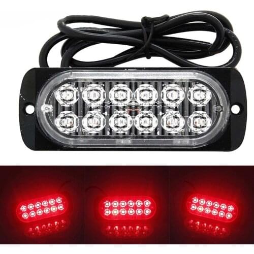 12 LED Car Strobe Warning Light Red Side Marker Working Fog Lamp Emergency Safety Signal Lights For Off-Road Car Truck