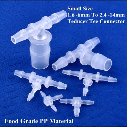 5~200pcs Food Grade PP 1.6~6mm Reducing Tee Connectors Aquarium Tank Air Pump Fittings Irrigation Pagoda Hose Reducer Tee Joint