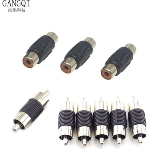 5pcs 10pcs Rca dual Male to male Coupler female to female Adapter AV cable Plug 2/10X CCTV Connector Video Audio