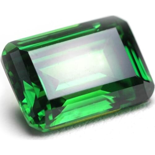 AAAAA quality Octagon step cut faceted rectangle shaped beads for jewelry making one checker board cushion green cubic zircon