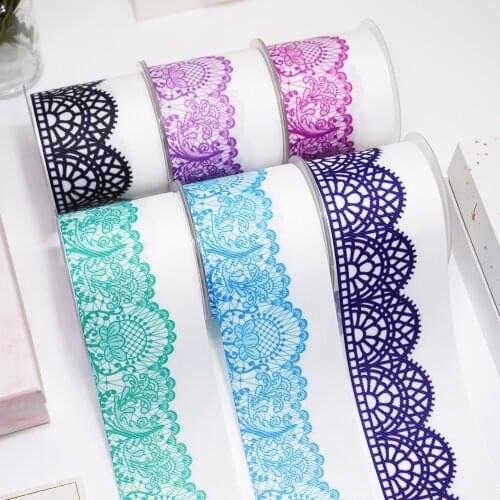 DIY Cartoon Flower Printed Grosgrain Ribbon For Craft Supplies Sewing Accessories 5 Yards. 45986