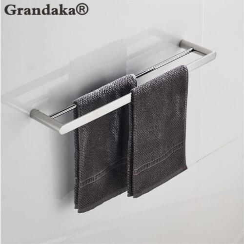 Bathroom Accessories,Strong 304 Stainless Steel Material Chrome Finish Double Towel Bar&Towel Rack Bathroom Hardware Set