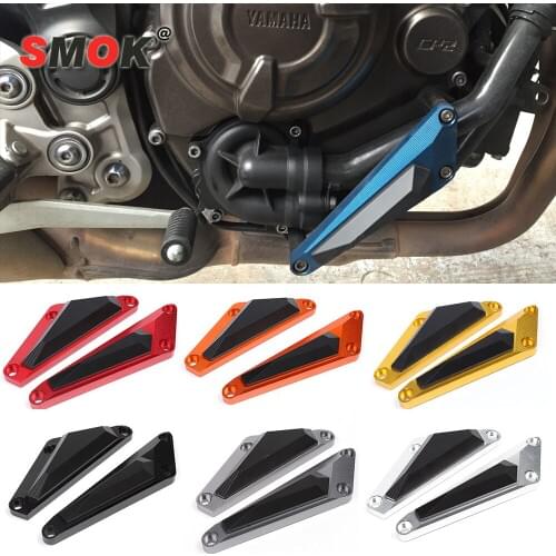 SMOK Motorcycle CNC Aluminum Left Right Frame Engine Case Crash Sliders Cover Protector For Yamaha MT07 MT 07 MT-07 2014-2016