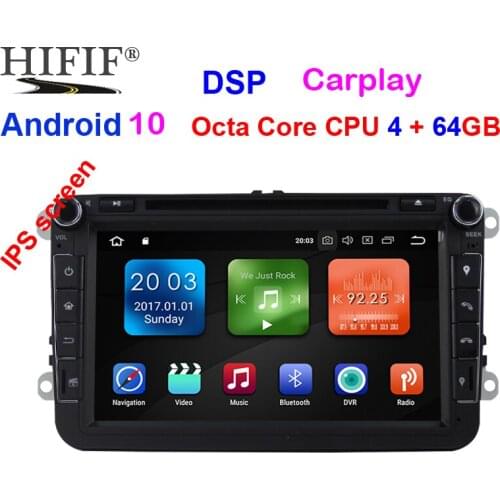 2 din Android 9 Octa Core 4GB 64GB Car DVD for VW Passat CC Polo GOLF 5 6 Touran EOS T5 Sharan Jetta Tiguan GPS Radio DSP