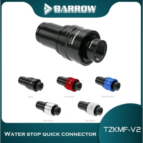 Barrow New Black Waterstop Plug Fitting Female/Male Connector TZKF-V2 Silver Black Red
