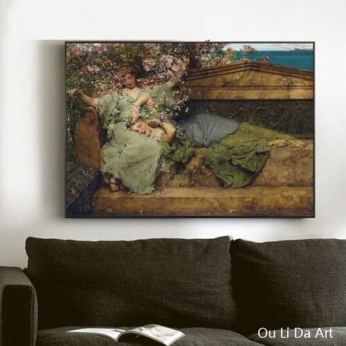 No frame classical palace figures landscape prints poster canvas printings oil painting printed on canvas wall decor pictures