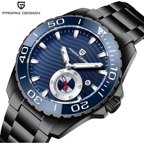 PAGANI DESIGN Mechanical Mens Wristwatch Stainless Steel Sports Waterproof Watches Top Brand Ceramic Bezel Automatic Watch Men