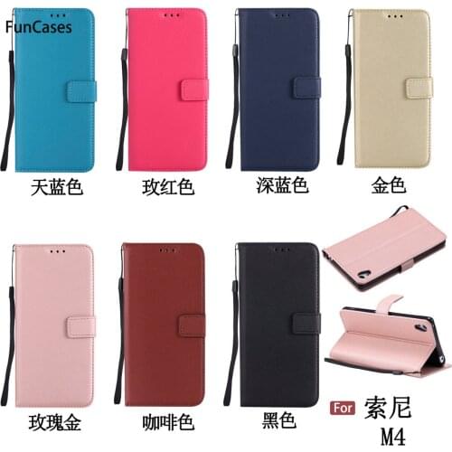 Colorful PU Leather Case sFor Celular Sony M4 Soft TPU Phone Case Luxury Vintage Fitted Case For Sony Xperia M4 Silicone Case