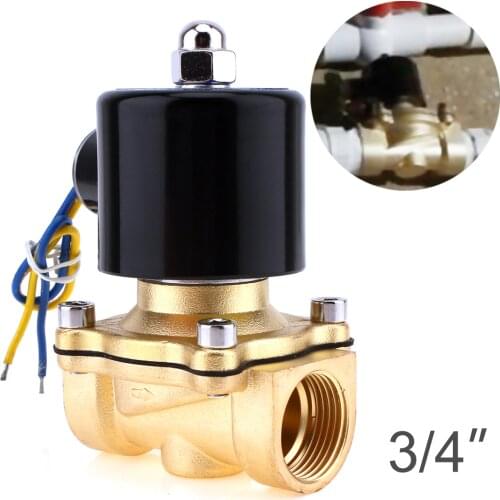 3/4" 1" Solenoid Valve DC 12V 24V AC110V 220V Check Valve Brass Normally Closed Electric Valve for Water Air Diesel-Gas Fuels