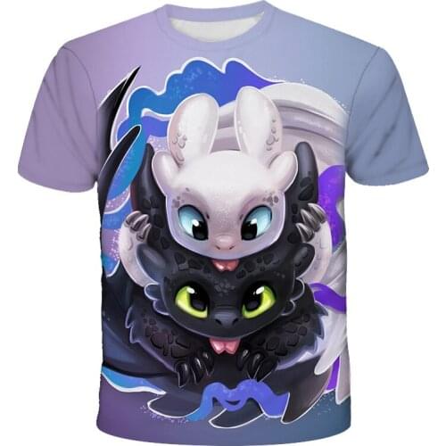 Disney Anime Toothless Top Tshirt T Shirt Camisas Kids Children Cute Animal Print School Fashion Tees