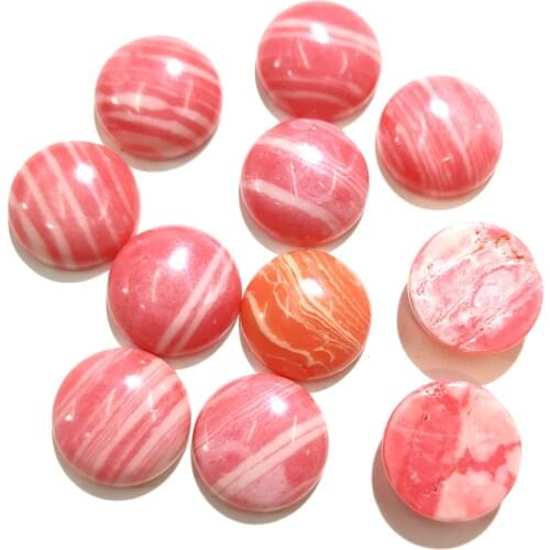 20 PCS Rose quartz Natural Stones Cabochon 6mm 8mm 10mm Round No Hole for Making Jewelry DIY