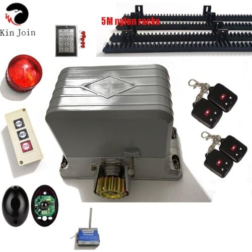 KinJoin Heavy HDuty KMP202 1800KG HDElectric Sliding Gate Door Opener Motor GSM Gate Opener Engine With 4m or 5m Nylon Rail Rack