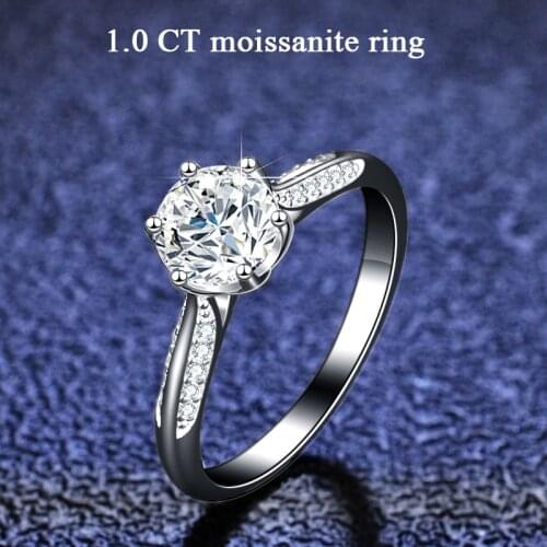 100% Moissanite Bridal Ring With Match Eternity Ring Diamond Wedding Band Platinum Plated Sterling Silver Ring for Women Gift