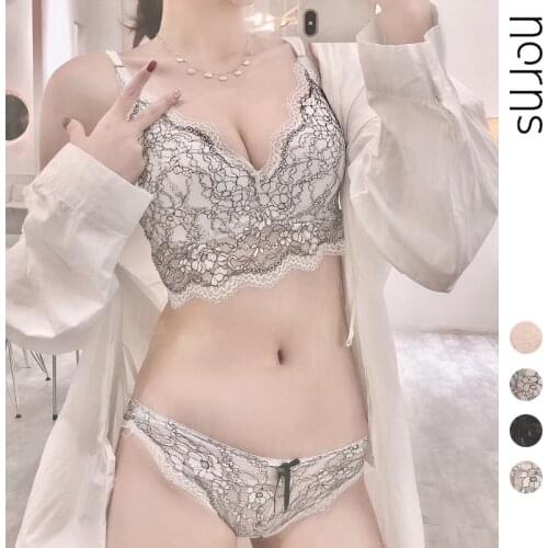 Norns New French Lace Sexy Beauty Wrapped Chest Girl Underwear Women No Steel Rings Collecting Vice Breast Bra Set