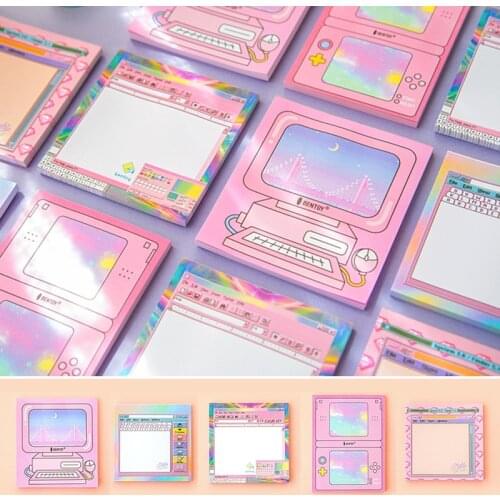 Creative Computer Game Machine Modeling Memo Pad Pink Girl Heart N Times Sticky Notes Memo Notepad Bookmark Gift Stationery