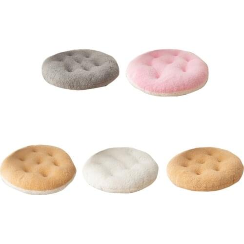 Round Stool Cushions Fluffy Lamb Plush Office Computer Chair Protective Buttock M6CE