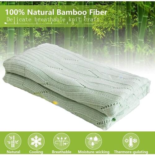 REGINA Cooling Blanket Summer Bamboo Fiber Pink Light Green Gray Crochet Blanket Nordic style Sofa Cover, Air Conditioner Quilt