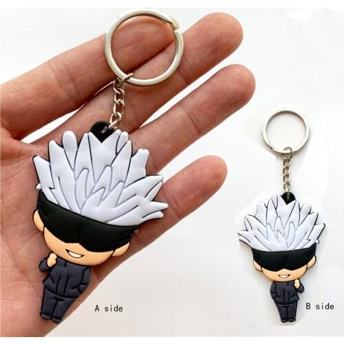 Cute Anime Gojo Satoru Key Ring Silica gel Key Chains Key Holder Kids Accessories Trinkets Cosplay Itabag Keychain Gift