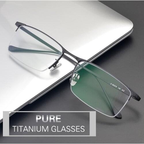 2021 New Mens Glasses Myopia Business Reading Eyeglasses Pure Titanium Retro Square Glasses Frame Optical Prescription Eyewear