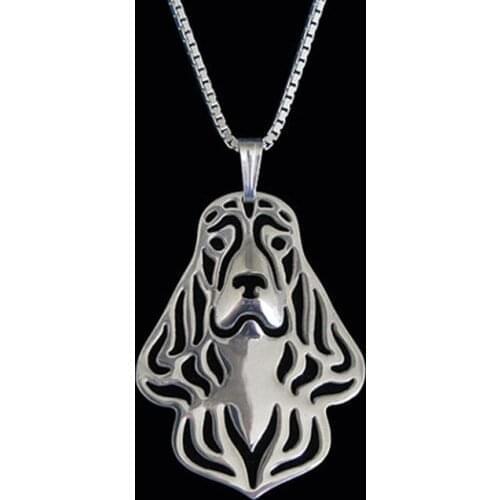 Gold Silver Color English Cocker Spaniel Pendant Necklace Dog Jewelry Women Best Friend Choker