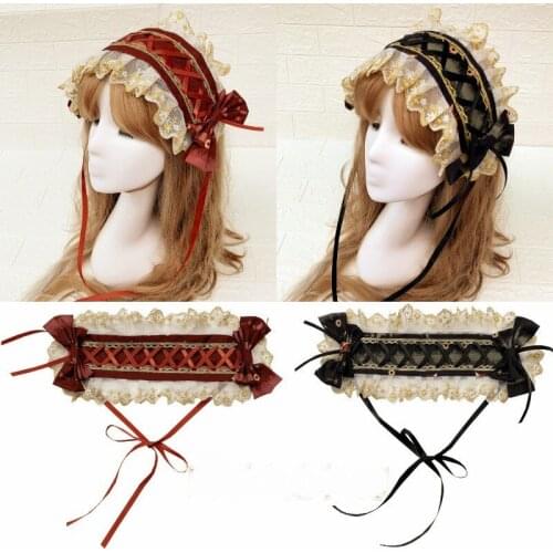 Princess sweet Japanese hairband Heart of Time Printed Headband Master lolita cosplay girls hair band HEAD WEAR Headband LZJ-H01