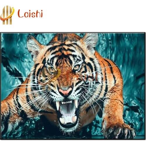 Full round diamond embroidery Roaring tiger diamond painting 5D square by hand 3d gift picture rhinestones room decoration