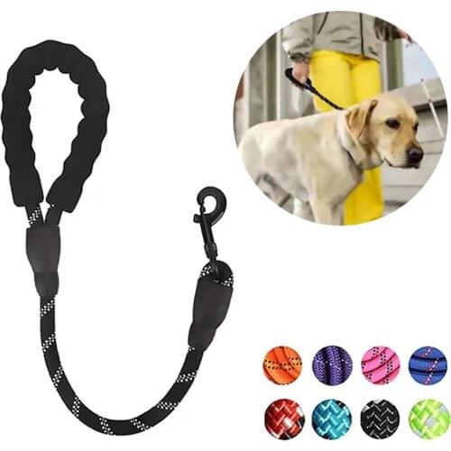 Comfortable Reflective Dog Leash Round Nylon Large Medium Dog Lead Rope Easy Control Guide Dog Pet 60CM Leash Leads Durable