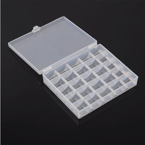 1Pc High Quality Transparent 25 Slots Bobbin Case Empty Bobbins Spools Box Sewing Machine Bobbin Case Covers Sewing Accessories