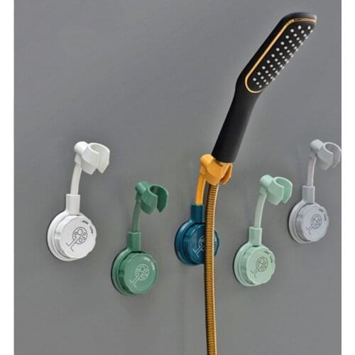 360°Rotation Adjustable Suction Cup Shower Holder Shower Head Holder Universal Bathroom Bracket Nozzle Base Stand Punch-Free