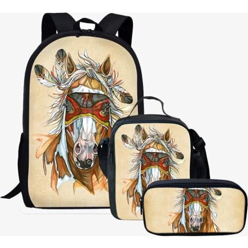 African style Backpacks 3pcs/set for Kids Girls School Backpack Cool Bookbag School Supplies Satchel