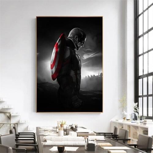 Marvel Captain America Canvas Posters Painting Iron Man Action Movie Superhero Characters Wall Art Kids Room Home Decor Gift Toy