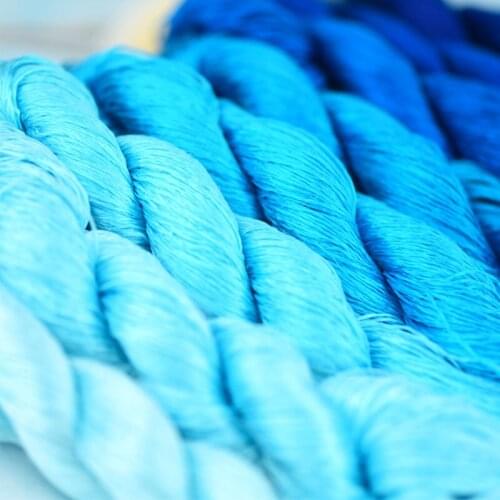 100% silk thread hand embroidery embroider cross stitch 1pcs/400m silk embroidery thread lake blue series 11 pure colors