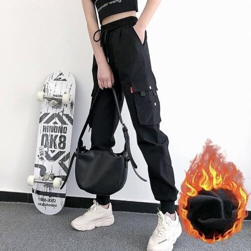 Winter Outfits for Women Long Pants Thick Warm Loose Korea Cargo Pants Women Gothic Trousers Mujer Pantalones Kobieta Spodnie