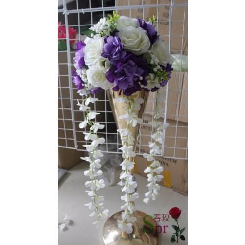 SPR NEW!10pcs/lot wedding table centerpiece flower balls dahlia rose wedding road lead artificial flowers decorations
