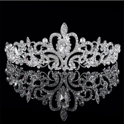 Bride Crown Tiara Wedding Jewelry Crystal Crowns Hair Band Silver color Gold Bridesmaid Hair Accessories Headband for Birthday