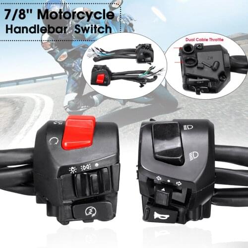 Universal 12V motorcycle 7/8" handlebar control switch horn turn signal headlight electronic start switch dual throttle