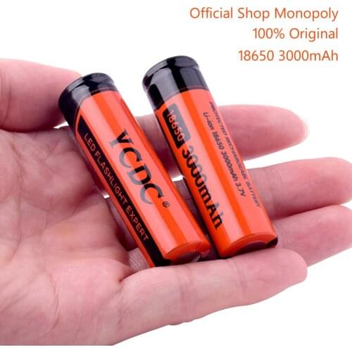 YCDC 2pcs Li-ion 18650 Rechargeable Batteries 3.7V 3000mAh Lithium Battery for 3.7 v Power Bank Flashlight Battery + Batery Box