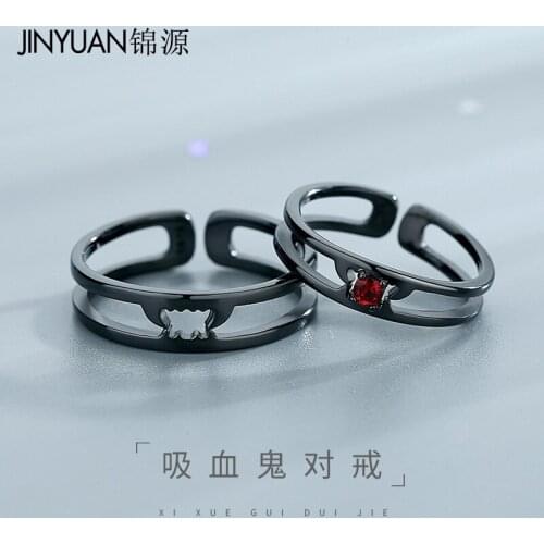 925 Sterling Silver Vampire Love Ring Lovers' Ring Couple Ring Boyfriend Girlfriend Gift